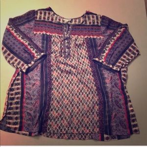 🔴 Beaded Boho Patterned Blouse🌸💜💗💙🌸